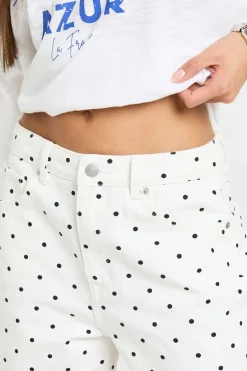 boohoo Short En Jean À Pois Longueur Genou<Femme Denim|Shorts
