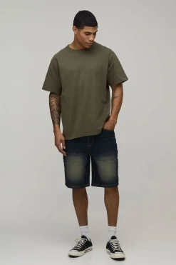 boohooMAN Short en Jean Rigide Coupe Décontractée<Homme Denim|Tout Afficher