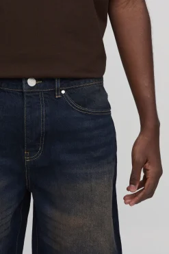 Short En Jean Rigide Coupe Décontractée