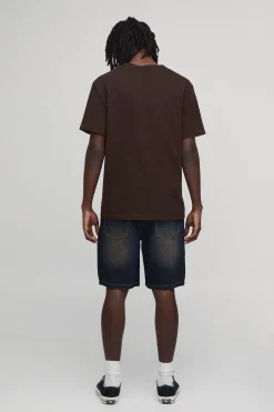 Short En Jean Rigide Coupe Décontractée