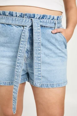 Short En Jean Taille Haute Paperbag Grande Taille