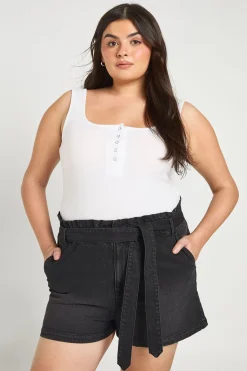 Short En Jean Taille Paperbag Grande Taille