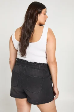 Short En Jean Taille Paperbag Grande Taille
