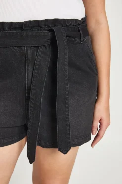 Short En Jean Taille Paperbag Grande Taille