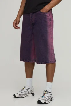 Short En Jean Teinté Longue Coupe