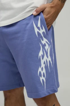boohooMAN Short En Jersey Bouclette Coupe Baggy Finition Délavage Gothique<Homme Shorts