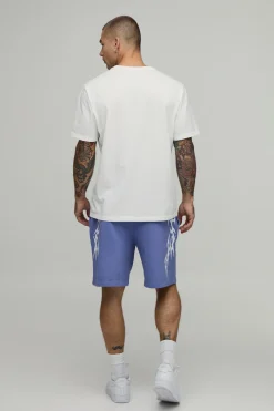 boohooMAN Short En Jersey Bouclette Coupe Baggy Finition Délavage Gothique<Homme Shorts