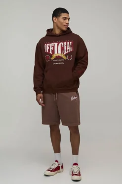 boohooMAN Short En Jersey Bouclette Lavé Coupe Ample Style Workwear<Homme Shorts