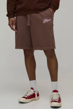 boohooMAN Short En Jersey Bouclette Lavé Coupe Ample Style Workwear<Homme Shorts
