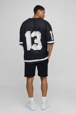 boohooMAN Short En Jersey À Coupe Regular Avec Graphisme Varsity Officiel<Homme Shorts
