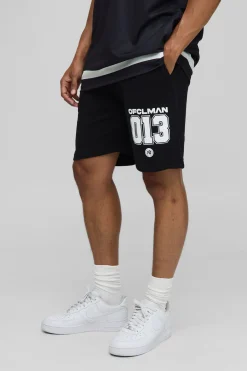 boohooMAN Short En Jersey À Coupe Regular Avec Graphisme Varsity Officiel<Homme Shorts