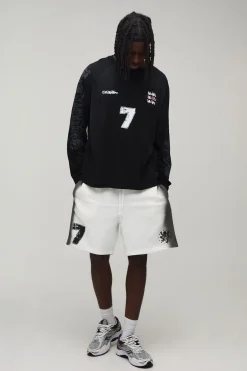 boohooMAN Short En Jersey Délavé Par Synthétiquelvérisation Coupe Baggy<Homme Shorts