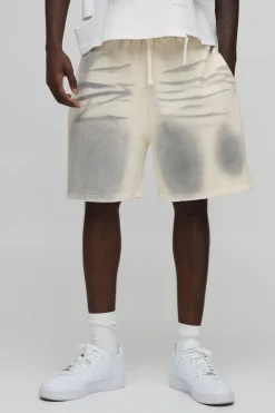 Short En Jersey Délavé Par Synthétiquelvérisation Coupe Regular