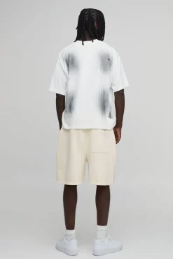Short En Jersey Délavé Par Synthétiquelvérisation Coupe Regular