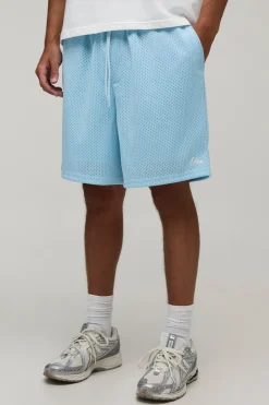 Short En Jersey Mesh Ample Avec Inscription Man
