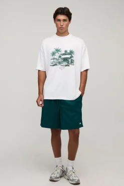 Short En Jersey Mesh Ample Homme Avec Inscription