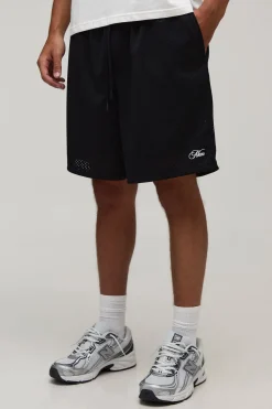 Short En Jersey Mesh Coupe Baggy Homme Avec Inscription