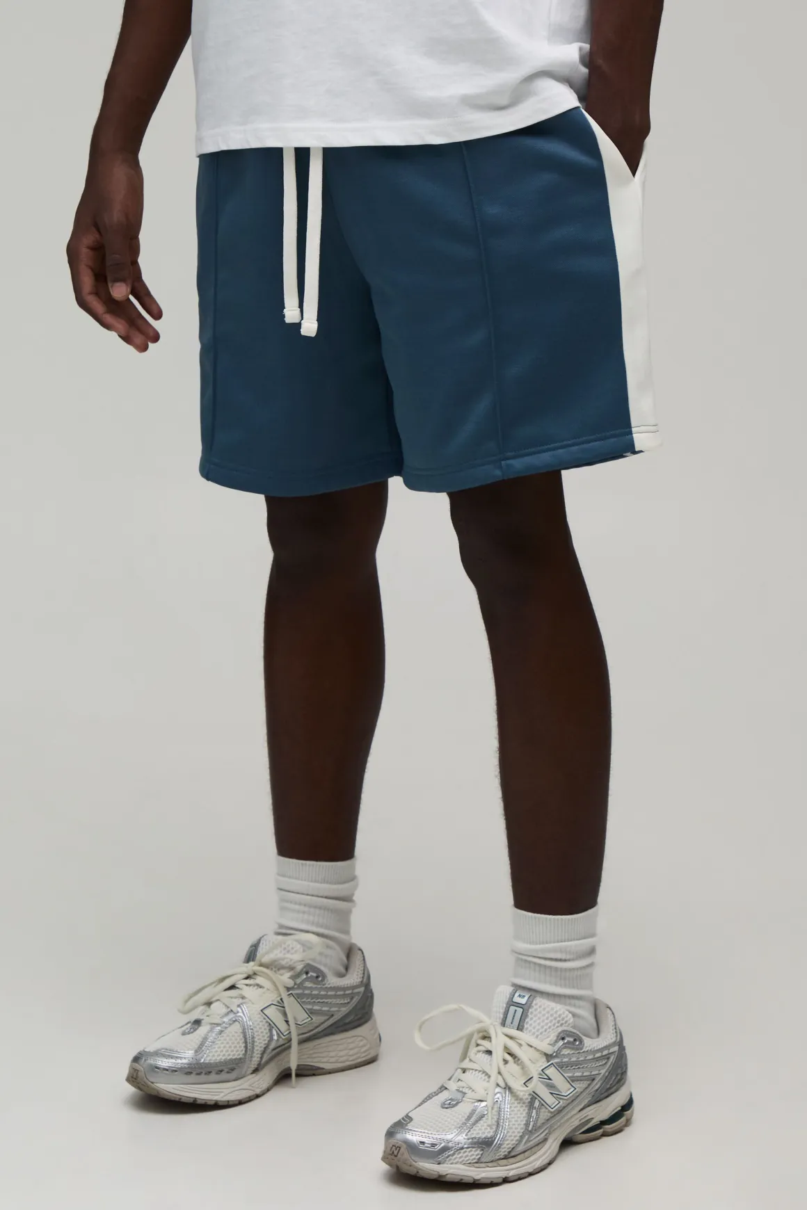 Short En Jersey Tricot À Rayures Coupe Regular