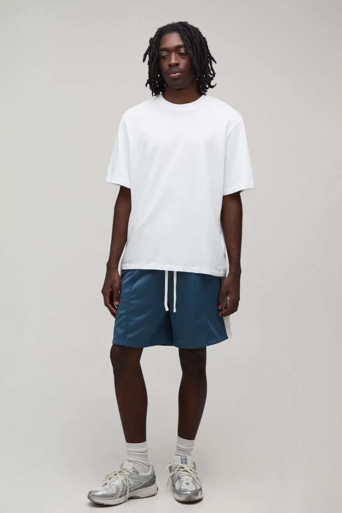 Short En Jersey Tricot À Rayures Coupe Regular