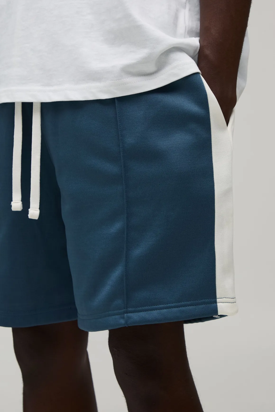 Short En Jersey Tricot À Rayures Coupe Regular