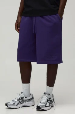 Short En Jersey Violet Coupe Ample Avec Broderie