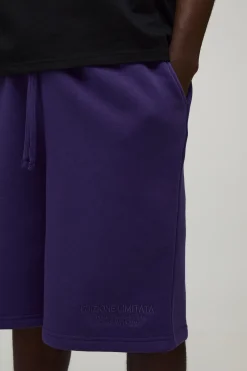 Short En Jersey Violet Coupe Ample Avec Broderie