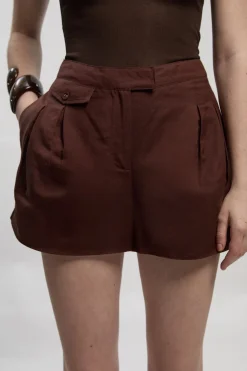 KarenMillen Short en lin viscose à poches tissées<Femme Shorts|Tenues De Plage
