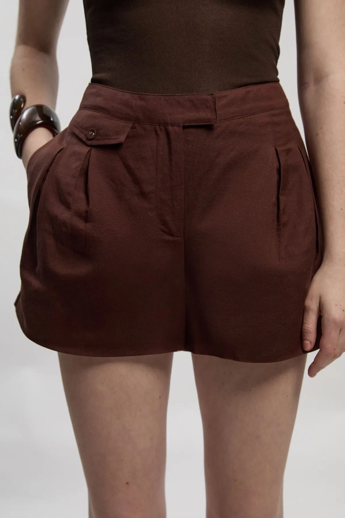 KarenMillen Short en lin viscose à poches tissées<Femme Shorts|Tenues De Plage