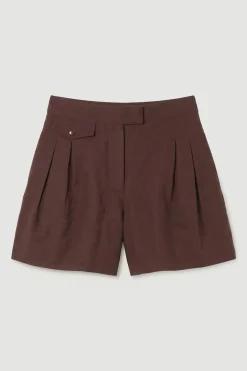KarenMillen Short en lin viscose à poches tissées<Femme Shorts|Tenues De Plage