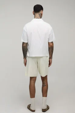 Short En Maille Côtelée Décontracté Pour Grande Taille