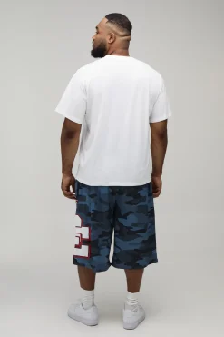 boohooMAN Short En Mesh Avec Appliqué Camouflage<Homme Jorts|Denim