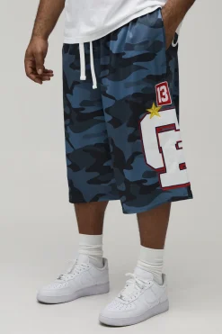 boohooMAN Short En Mesh Avec Appliqué Camouflage<Homme Jorts|Denim
