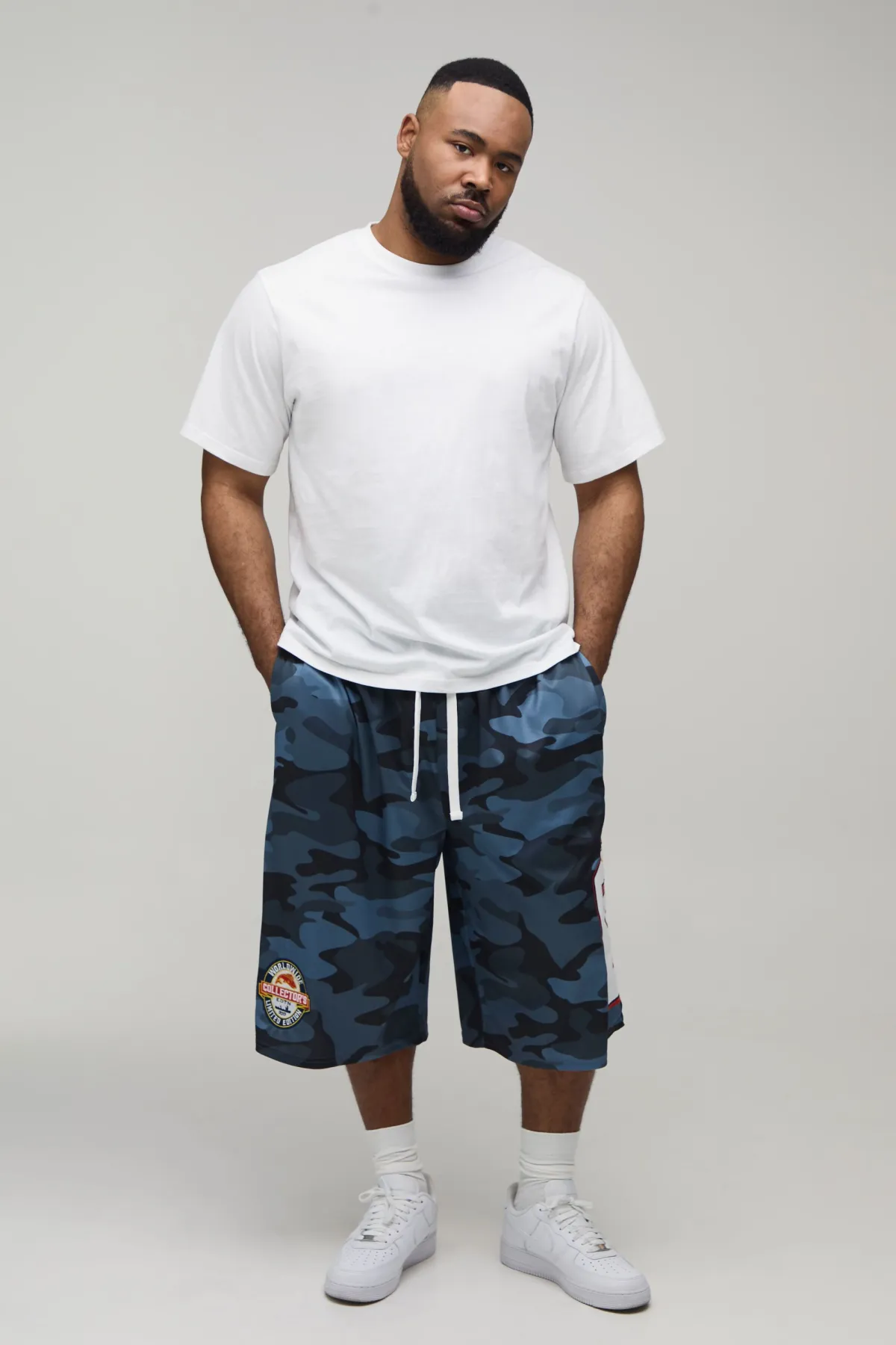 boohooMAN Short En Mesh Avec Appliqué Camouflage<Homme Jorts|Denim