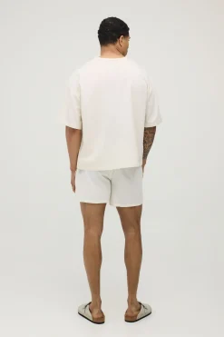 Short En Mélange De Lin Longueur Courte Coupe Décontractée