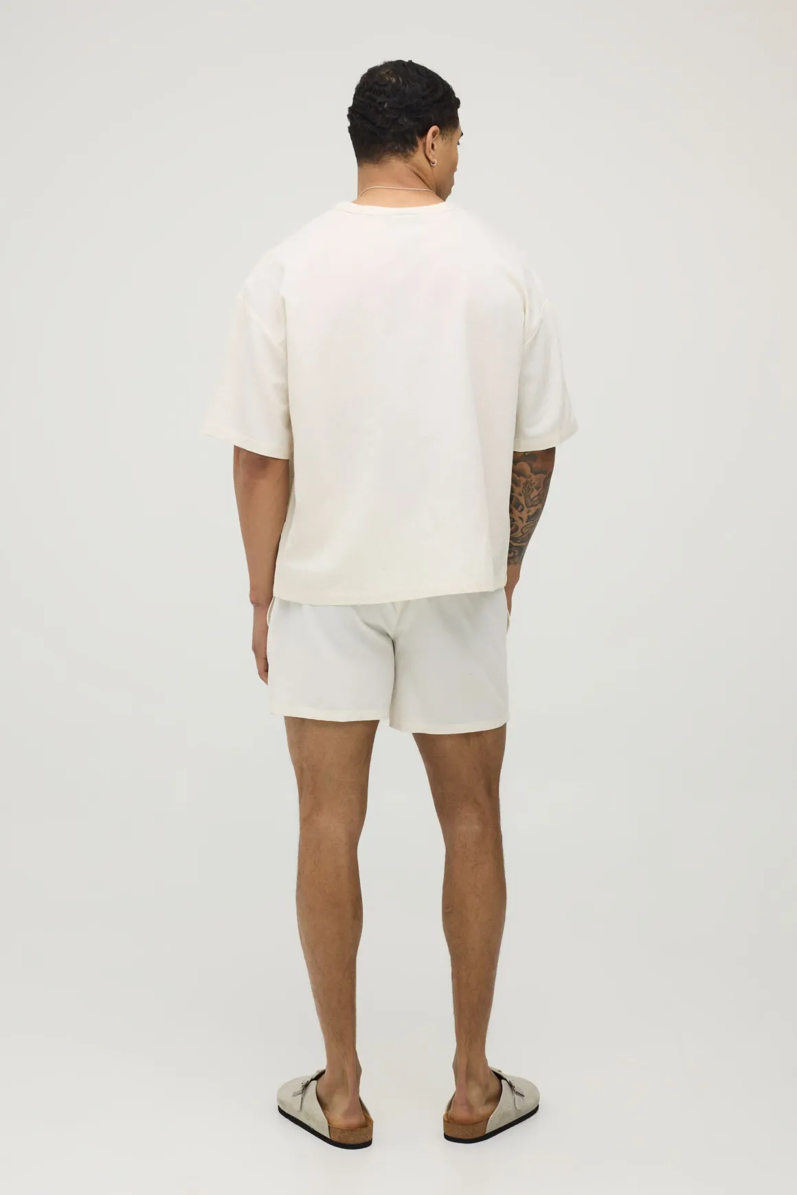 Short En Mélange De Lin Longueur Courte Coupe Décontractée