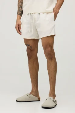 Short En Mélange De Lin Longueur Courte Coupe Décontractée