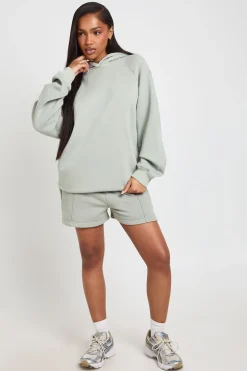 Short En Molleton Délavé Avec Détails De Pinces