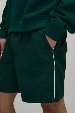 Short En Nylon Ample Longueur Courte Avec Passepoil