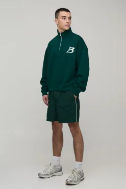 Short En Nylon Ample Longueur Courte Avec Passepoil