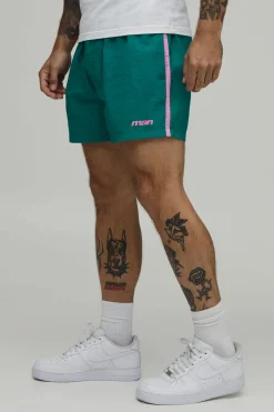 boohooMAN Short En Nylon Décontracté Longueur Courte Avec Bande Latérale<Homme Shorts