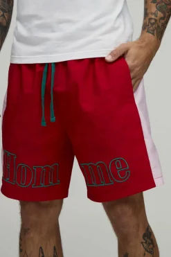 boohooMAN Short En Nylon Décontracté Mi-long Homme Avec Détail Brodé<Homme Shorts