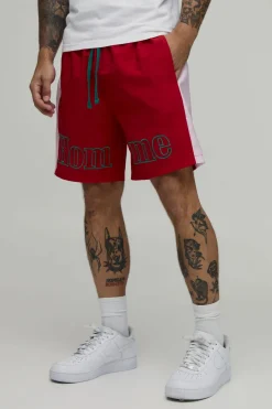 boohooMAN Short En Nylon Décontracté Mi-long Homme Avec Détail Brodé<Homme Shorts