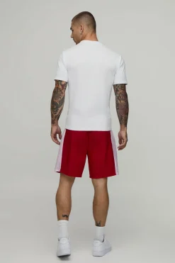 boohooMAN Short En Nylon Décontracté Mi-long Homme Avec Détail Brodé<Homme Shorts