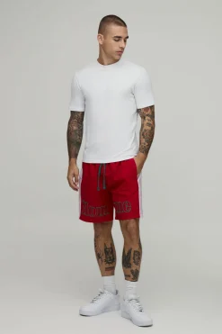 boohooMAN Short En Nylon Décontracté Mi-long Homme Avec Détail Brodé<Homme Shorts