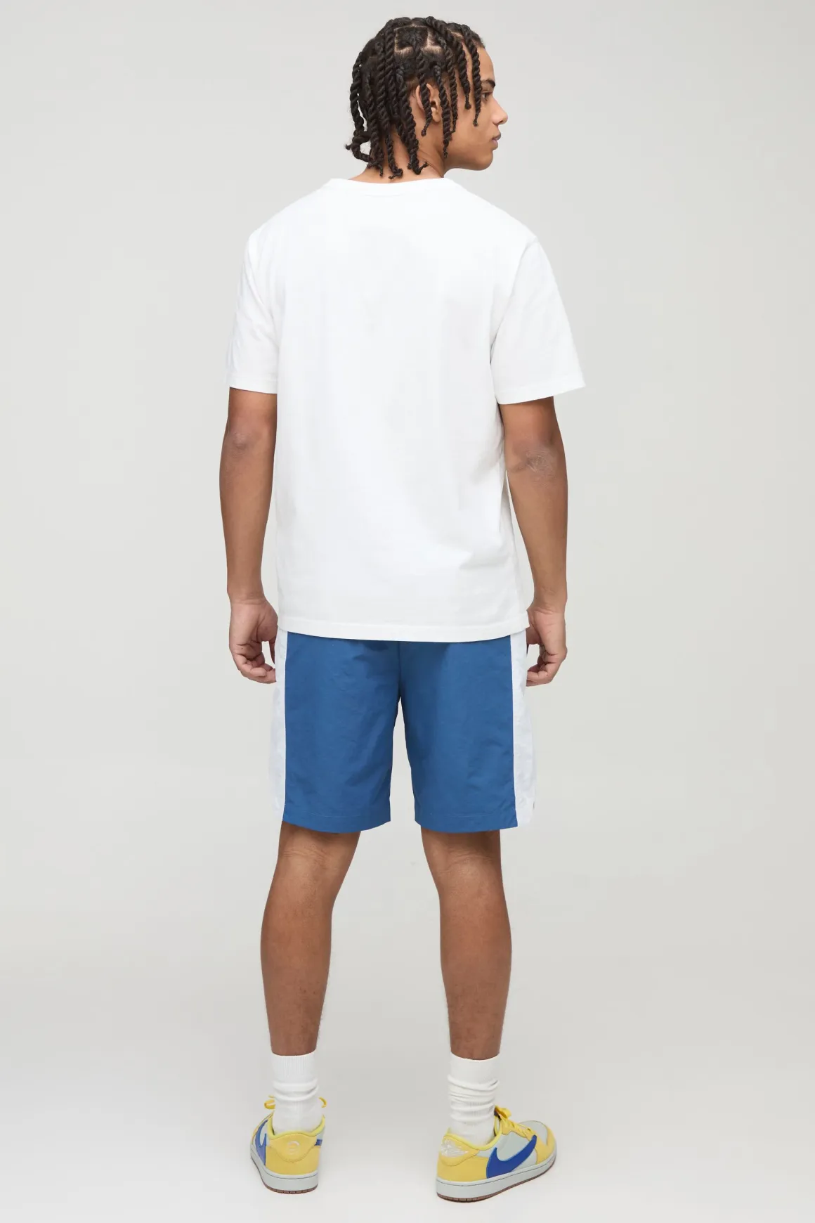 Short en Nylon Imprimé Mi-Long Décontracté à Taille Élastique