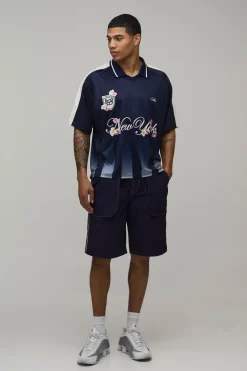 boohooMAN Short En Nylon Long Ample Avec Surpiqûres Contrastées<Homme Shorts