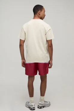 Short En Nylon À Longueur Courte Avec Bandes Rayées Coupe Décontractée