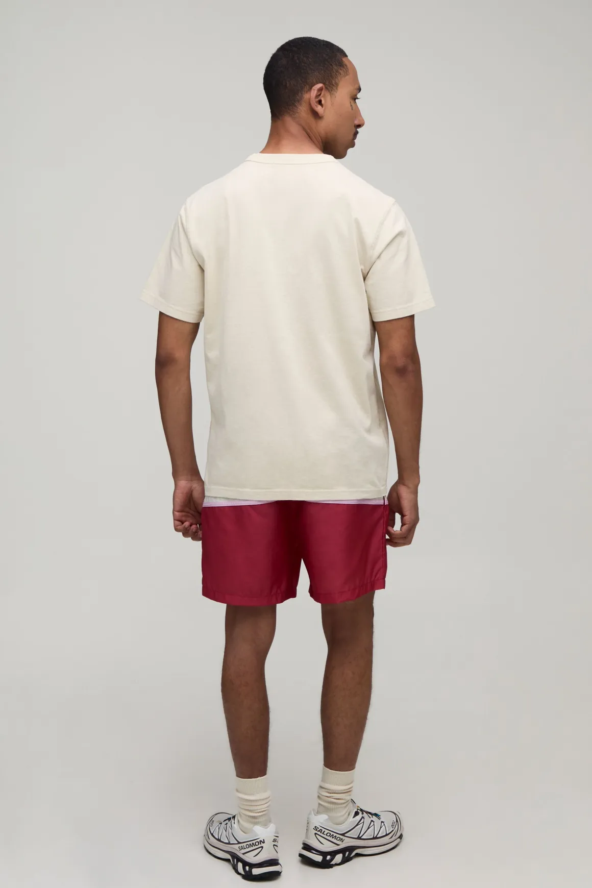 Short En Nylon À Longueur Courte Avec Bandes Rayées Coupe Décontractée