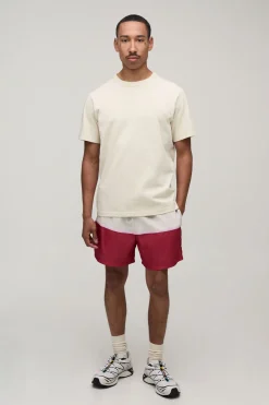 Short En Nylon À Longueur Courte Avec Bandes Rayées Coupe Décontractée