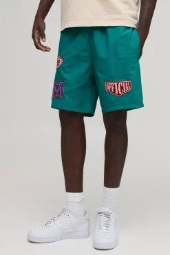 Short En Nylon Mi-long Décontracté À Multi-badges